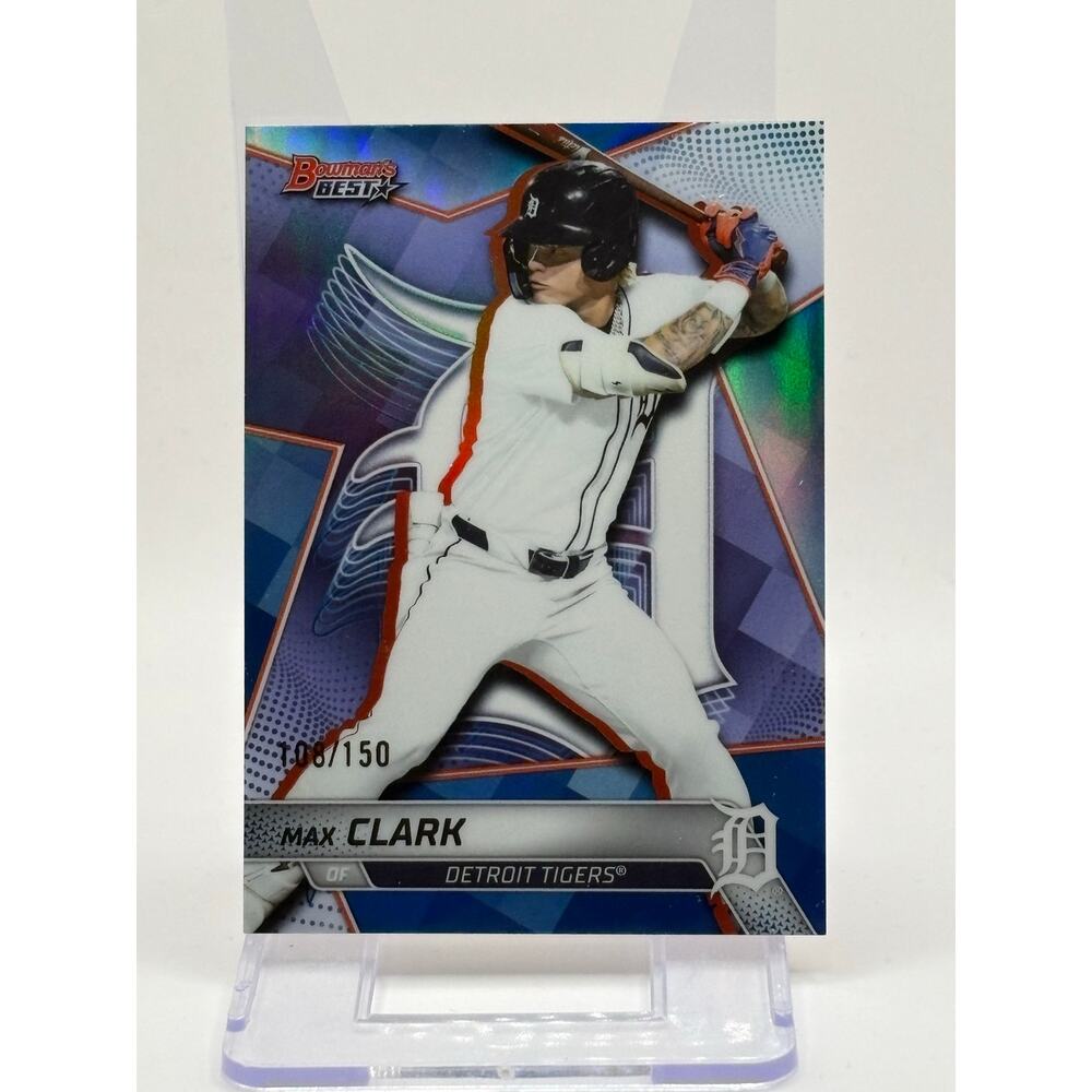 2025 Topps Bowman's Best Max Clark Blue Refractor 108/150 SP Detroit Tigers